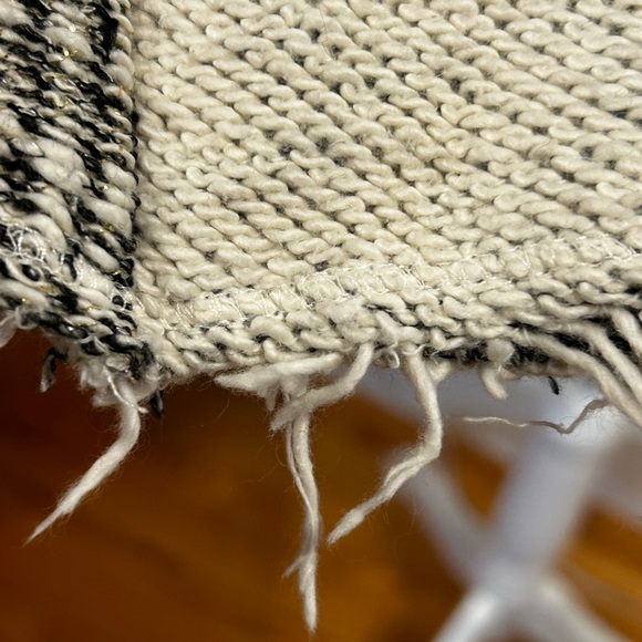 ANTHROPOLOGIE CARTONNIER Cream & Grey with Gold Details Button Cardigan/Blazer - Picture 9 of 12